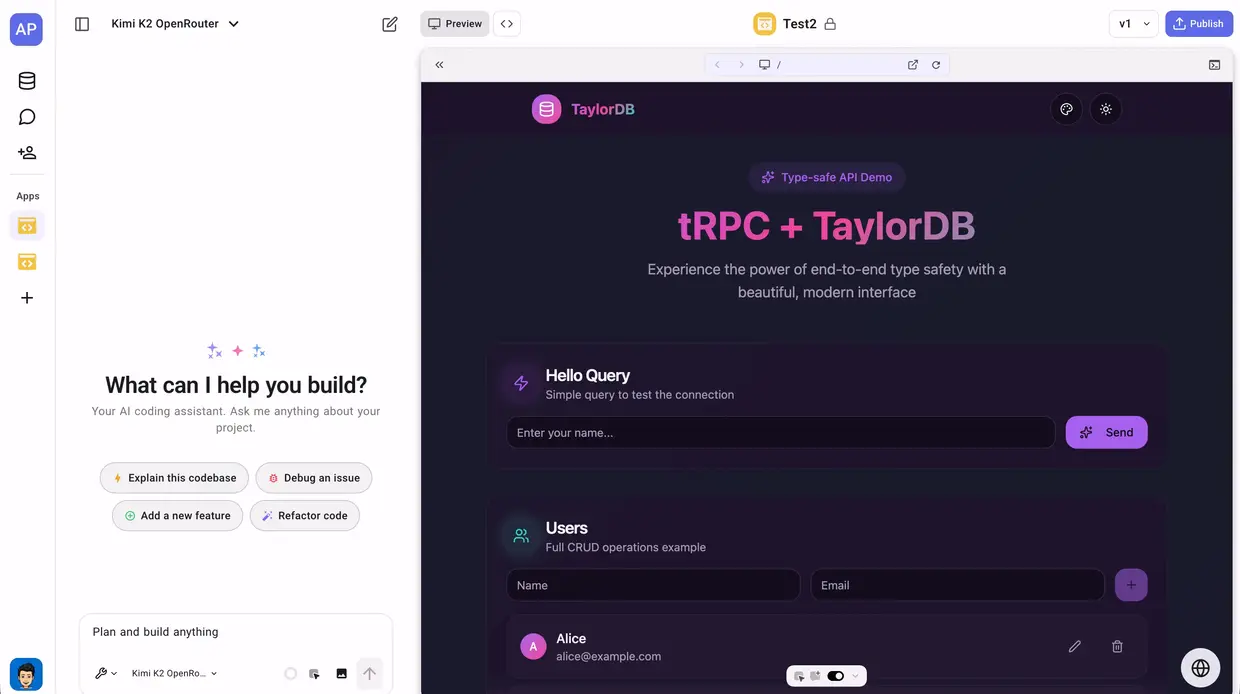 TaylorDB App Editor
