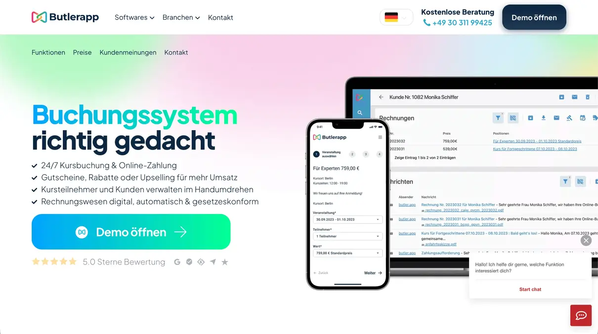 Butlerapp Website Hero Section